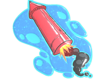 Наклейка | Big Red Rocket (Glitter)